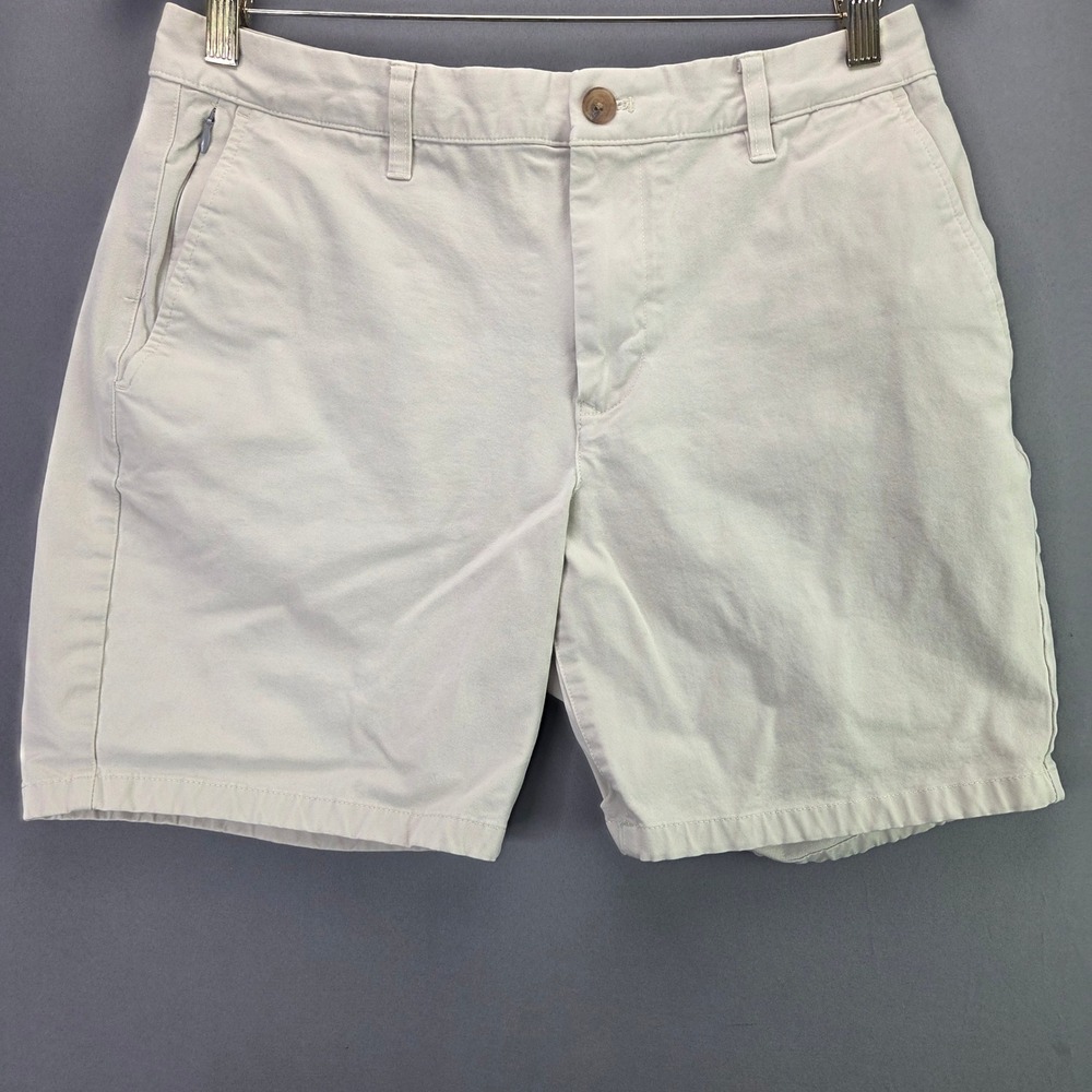 Bonobos Chino Shorts Standard 7 In 32 Beige Stretch Cotton Side Zip Pocket